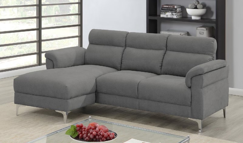 Chaise LHF Light Grey Fabric - Click Image to Close